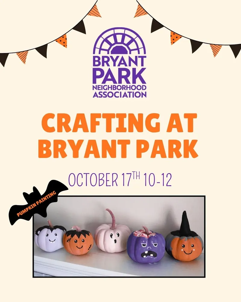 Flyer for Crafting at Bryant Park